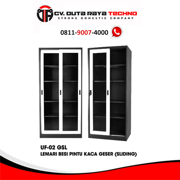 UF-02 GSL UNO LEMARI BESI PINTU KACA GESER (SLIDING) UNO UF-02 GSL