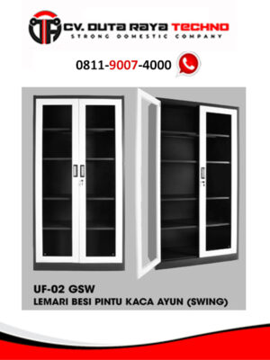 UNO LEMARI BESI PINTU KACA AYUN (SWING) UNO UF-02 GSW