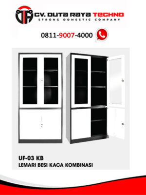 UNO LEMARI BESI KACA KOMBINASI UNO UF-03 KB