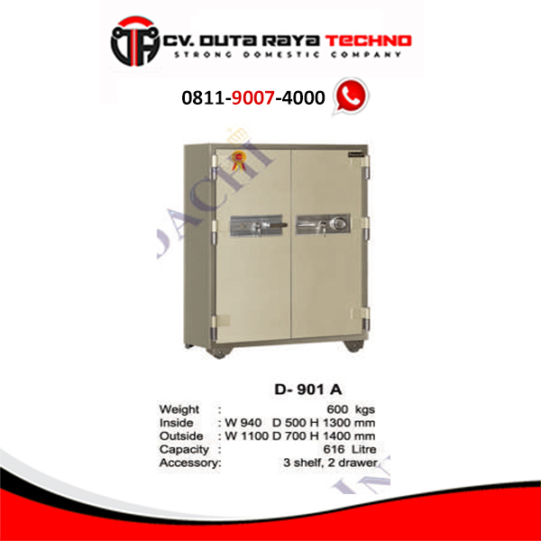 D 901 A INDACHI BRANKAS TAHAN API, DUA PINTU KUNCI, ALARM SYSTEM INDACHI D 901 A