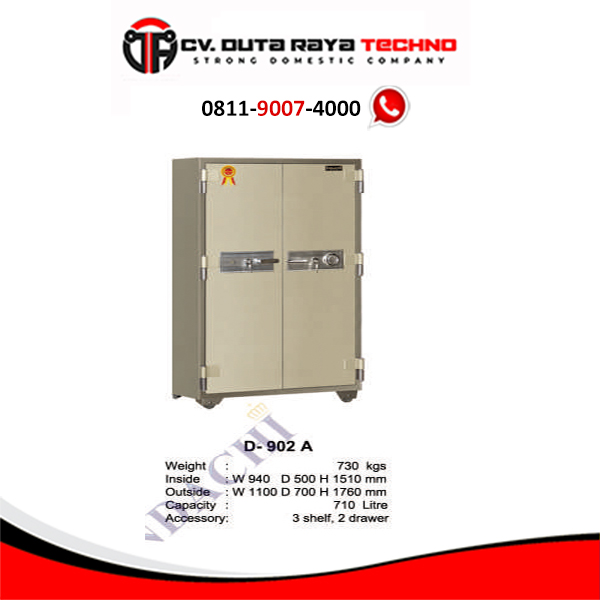 D 902 A INDACHI BRANKAS TAHAN API, DUA PINTU KUNCI, ALARM SYSTEM INDACHI D 902 A