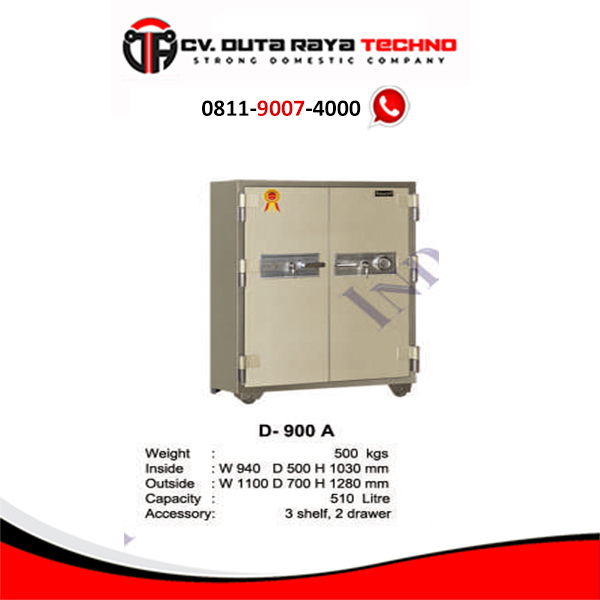 INDACHI BRANKAS TAHAN API, DUA PINTU KUNCI, ALARM SYSTEM INDACHI D 900 A
