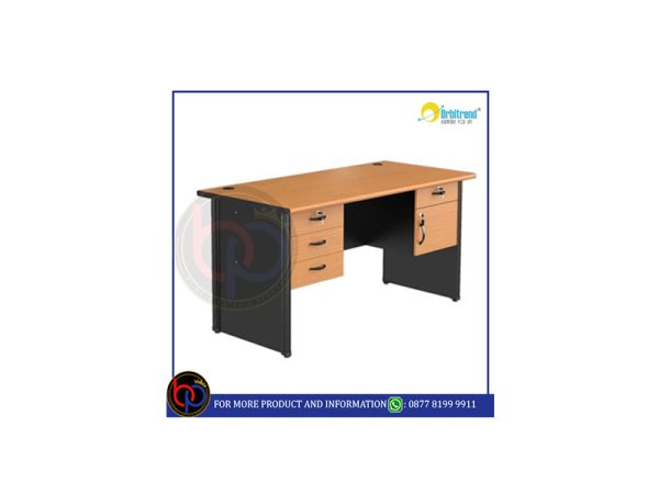 ORBITREND OFFICE TABLE MEJA TULIS KERJA KANTOR 1 (SATU) BIRO DENGAN LACI DAN LUBANG KABEL ORBITREND CST 1080