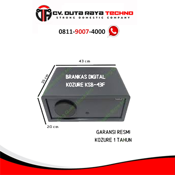 KOZURE BRANKAS KECIL DIGITAL SAFE DEPOSIT CASH BOX SIDIK JARI / PIN KOZURE KSB-43F