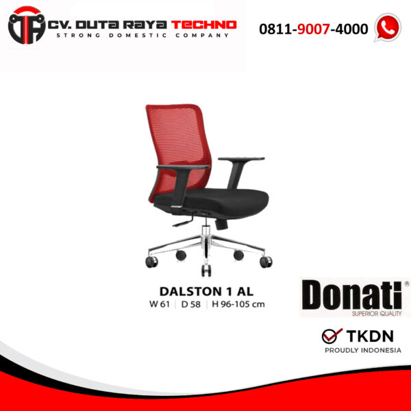DALSTON 1 AL KURSI KERJA STAFF SEKERTARIS KANTOR MESH JARING KAKI ALUMUNIUM DONATI DALSTON 1 AL